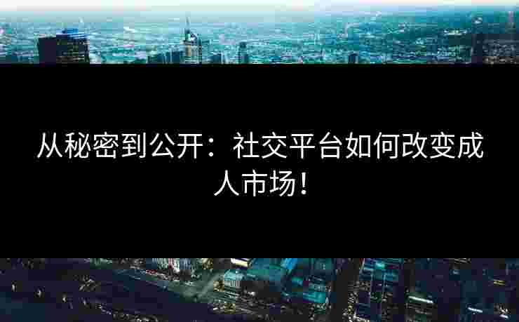 从秘密到公开：社交平台如何改变成人市场！